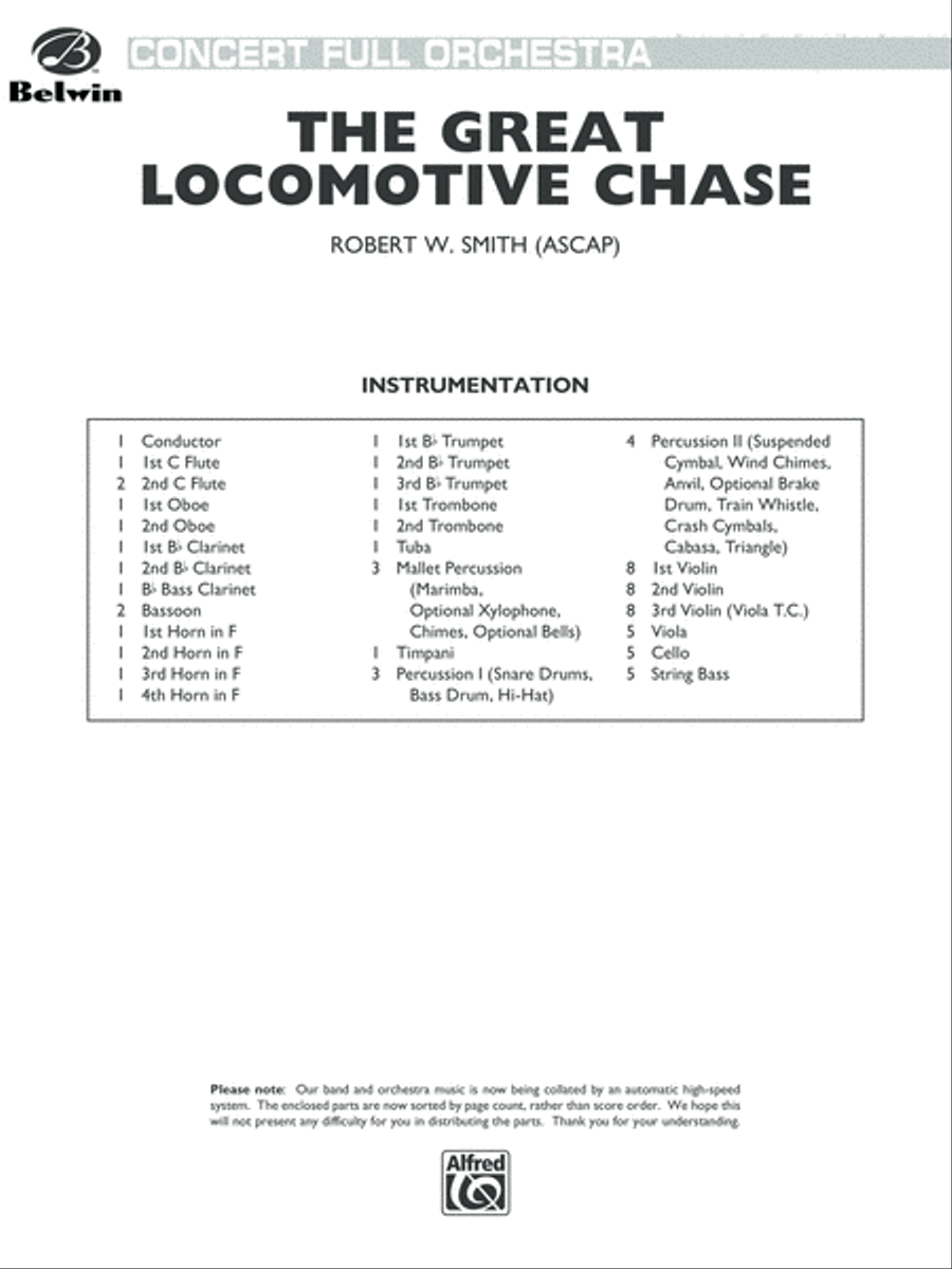 The Great Locomotive Chase: Score Full Orchestra scores gallery preview page 1