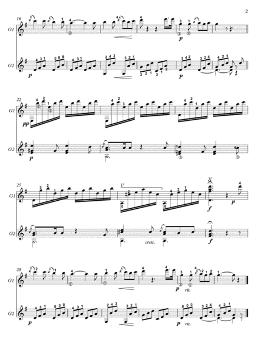 Guitar duet Duo de la Molinara Acoustic Guitar scores gallery preview page 2