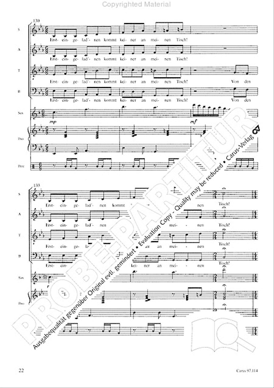 Kommt, es ist alles bereit 4-Part scores gallery preview page 23