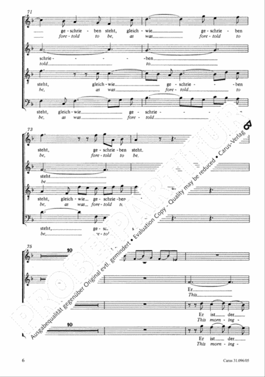 Lord Christ, the one begotten son (Herr Christ, der einge Gottessohn) 4-Part scores gallery preview page 7