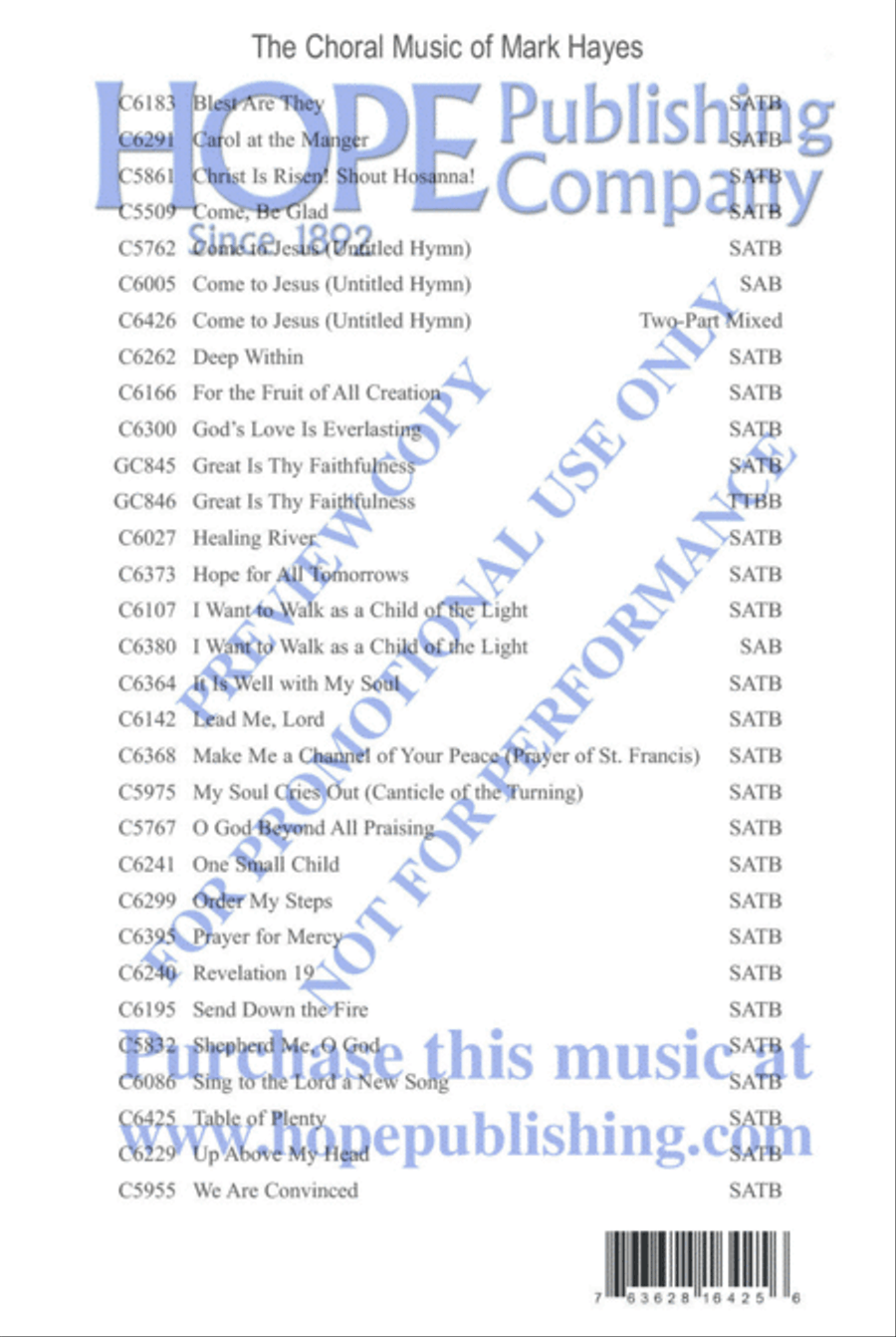 Table of Plenty Choir scores gallery preview page 17