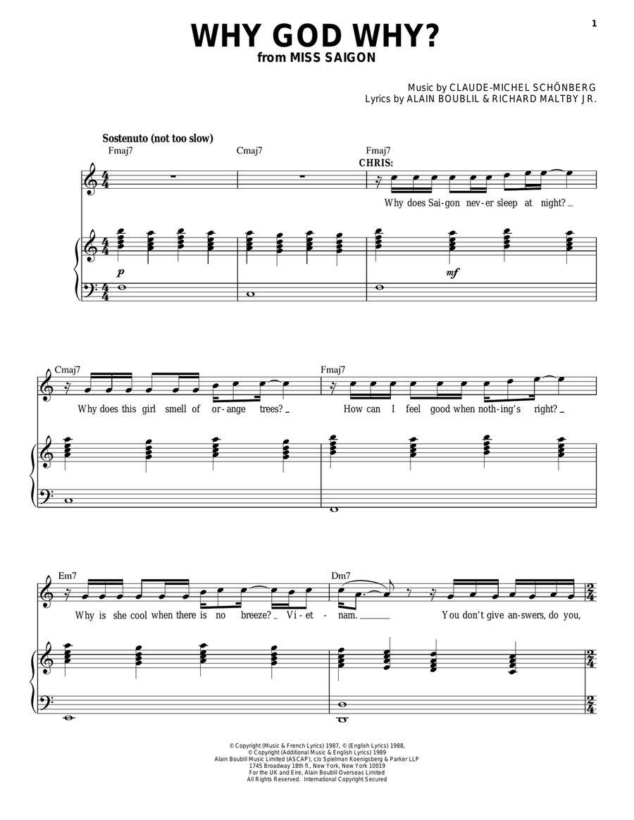 Why God Why? Why God Why? Piano, Vocal scores gallery preview page 1