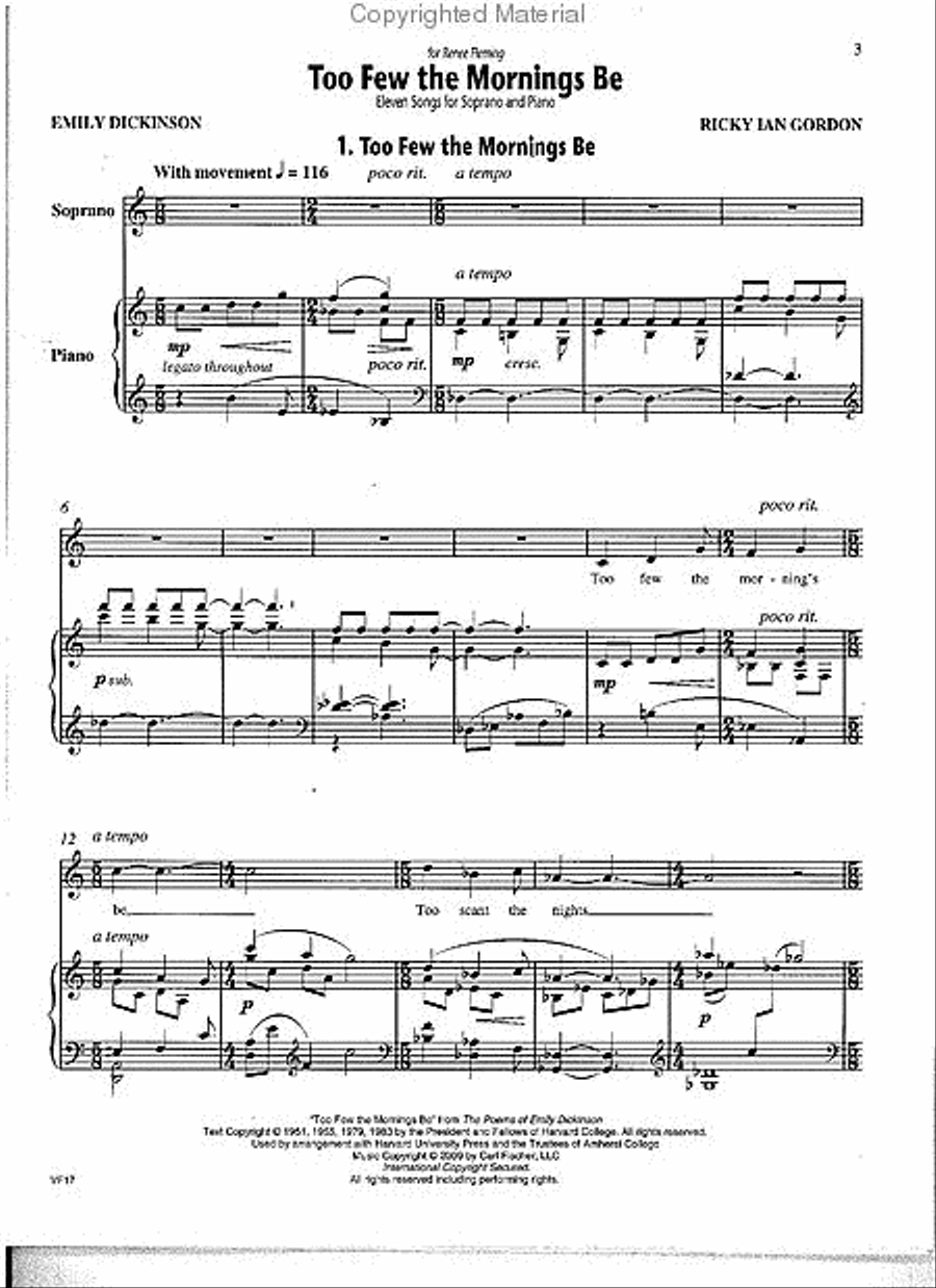 Too Few the Mornings Be Soprano Voice scores gallery preview page 2
