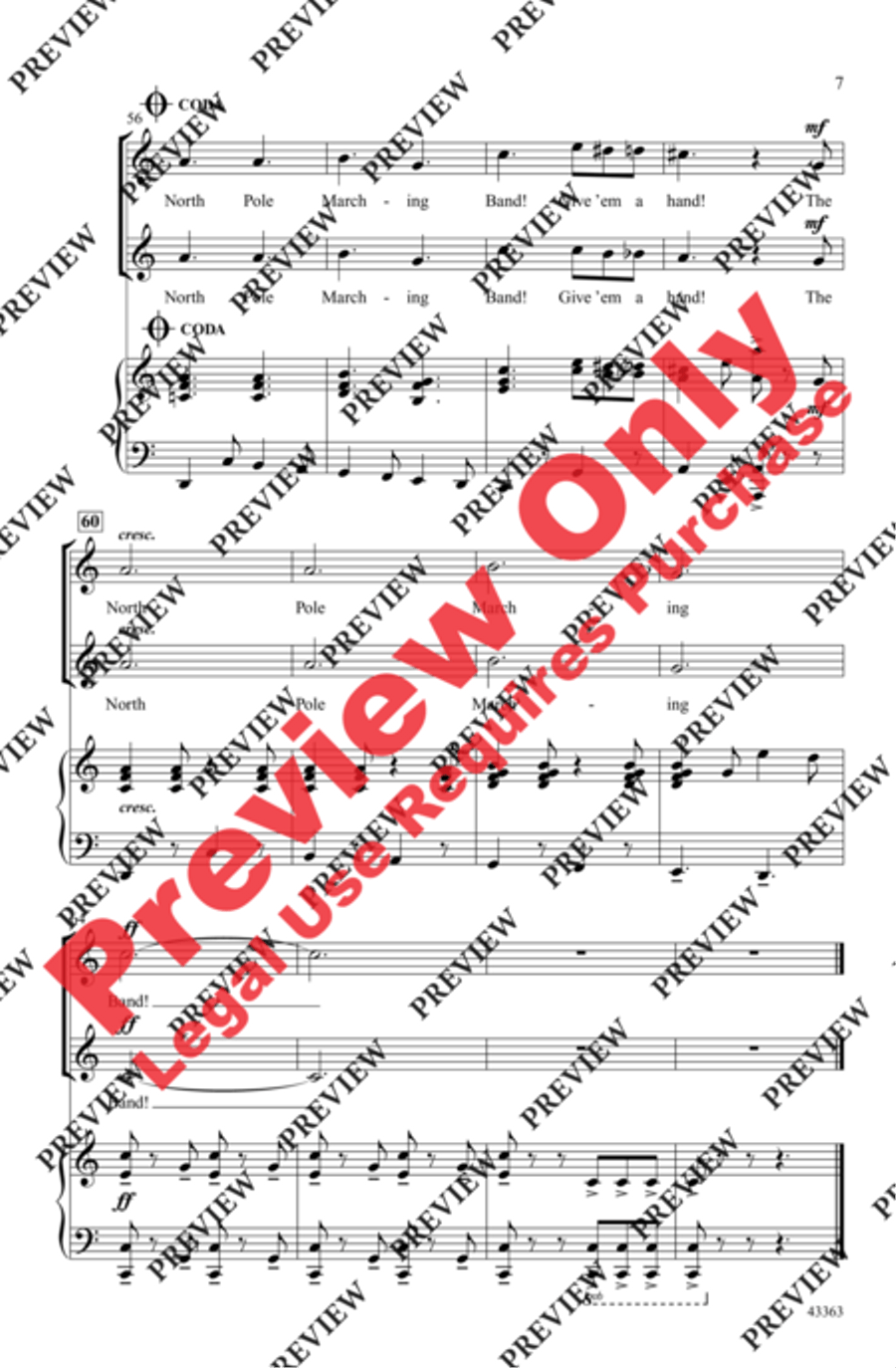 The North Pole Marching Band 2-Part scores gallery preview page 7