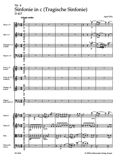 Symphony, No. 4 c minor D 417 'Tragic'