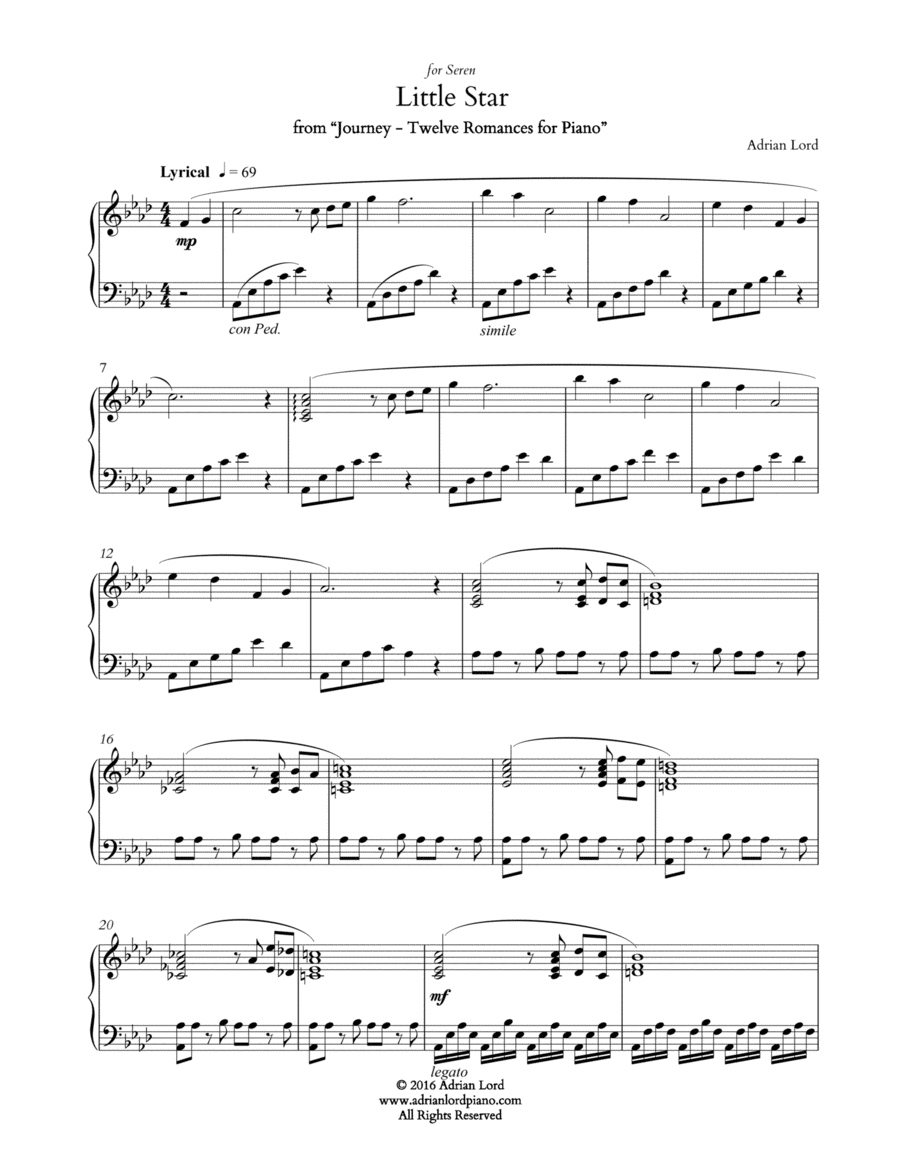 Little Star Piano Solo scores gallery preview page 1