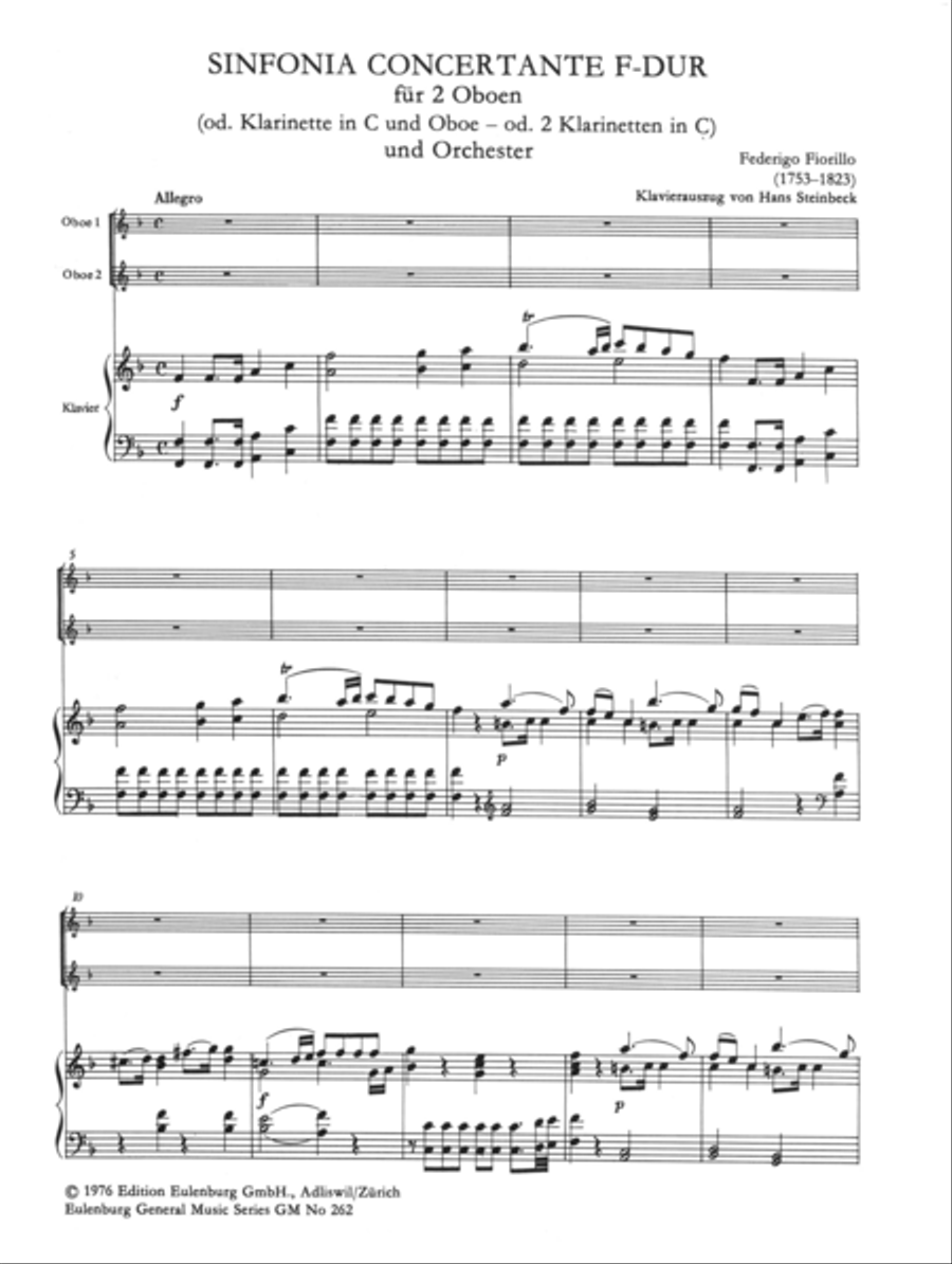 Sinfonia concertante for 2 oboes Piano scores gallery preview page 2