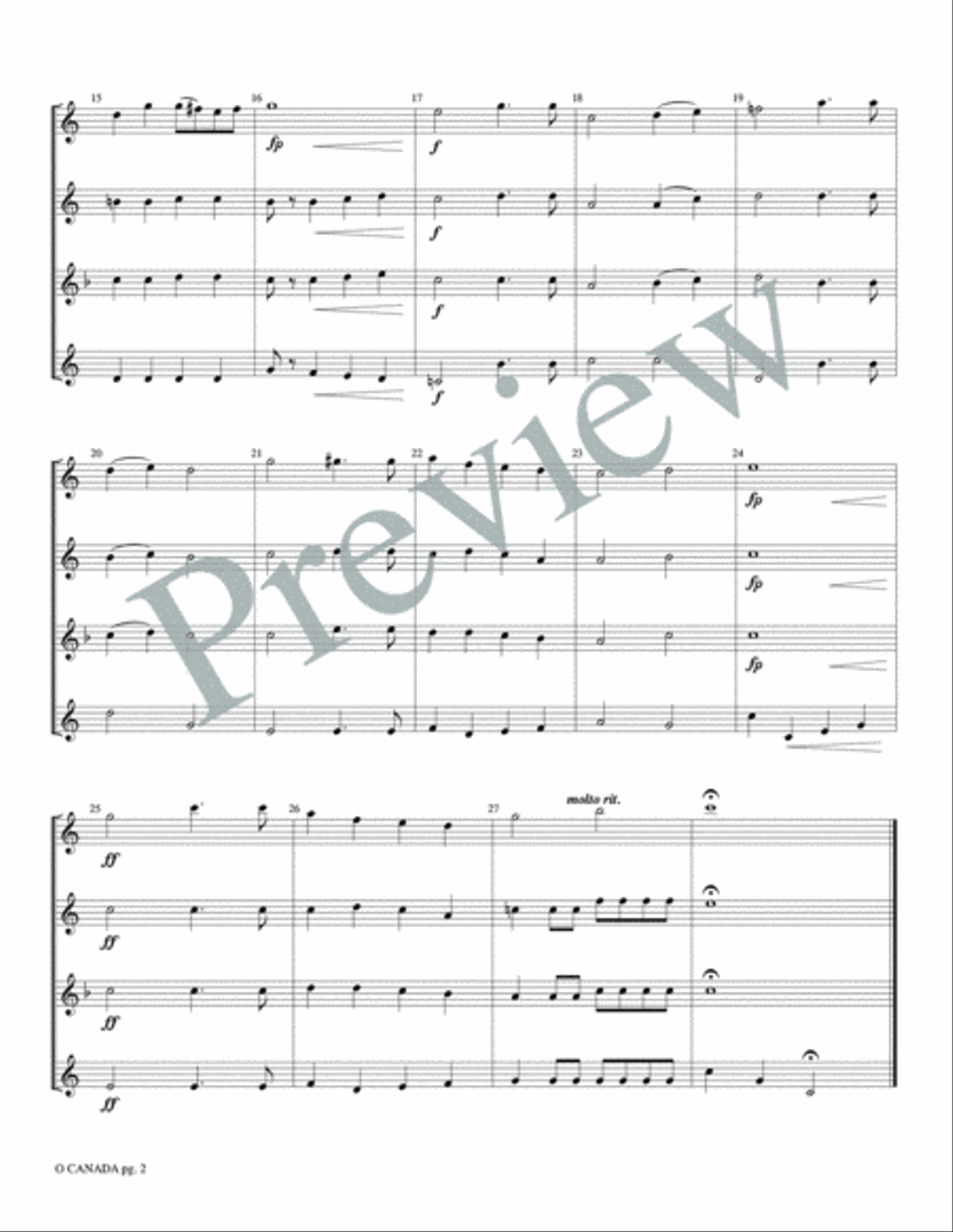 O Canada Small Ensemble scores gallery preview page 4
