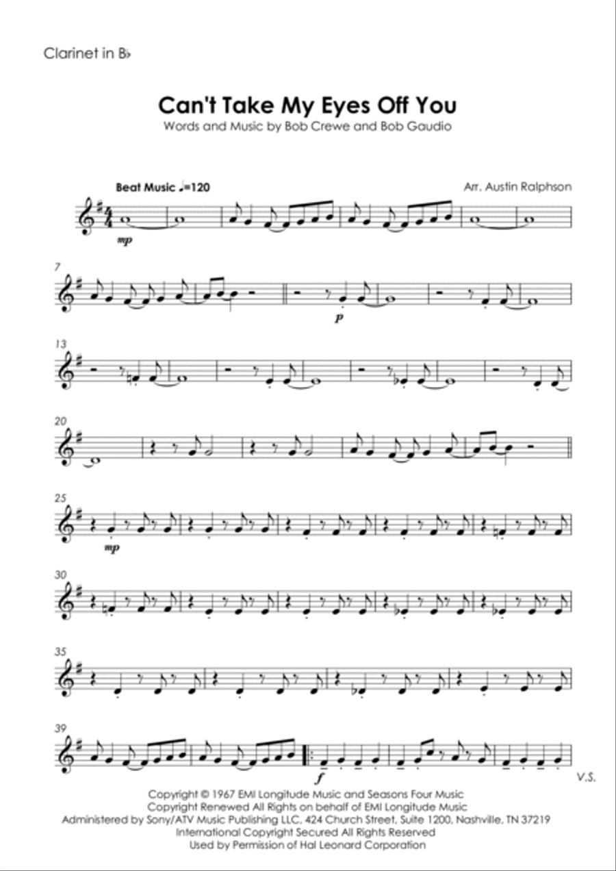 Can't Take My Eyes Off Of You Woodwind Quintet scores gallery preview page 5