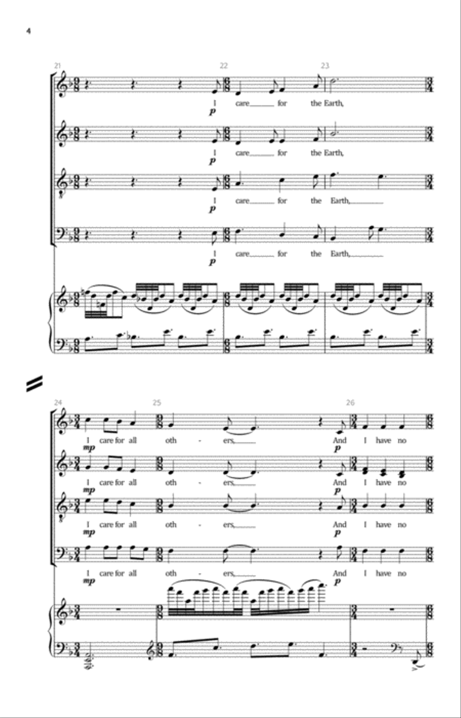21st Century 23rd Psalm 21st Century 23rd Psalm 4-Part scores gallery preview page 6