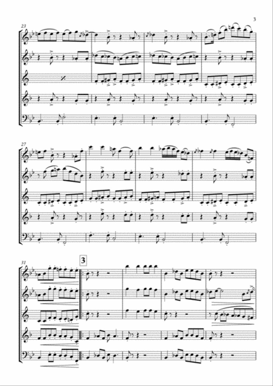 Baby Elephant Walk from the Paramount Picture HATARI! Woodwind Quintet scores gallery preview page 4