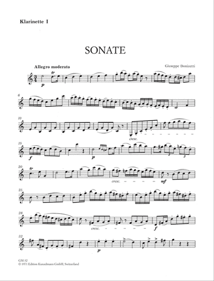 Sonata for 2 clarinets Clarinet Duet scores gallery preview page 2