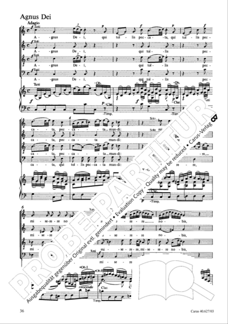 Mass in C Major 4-Part scores gallery preview page 37