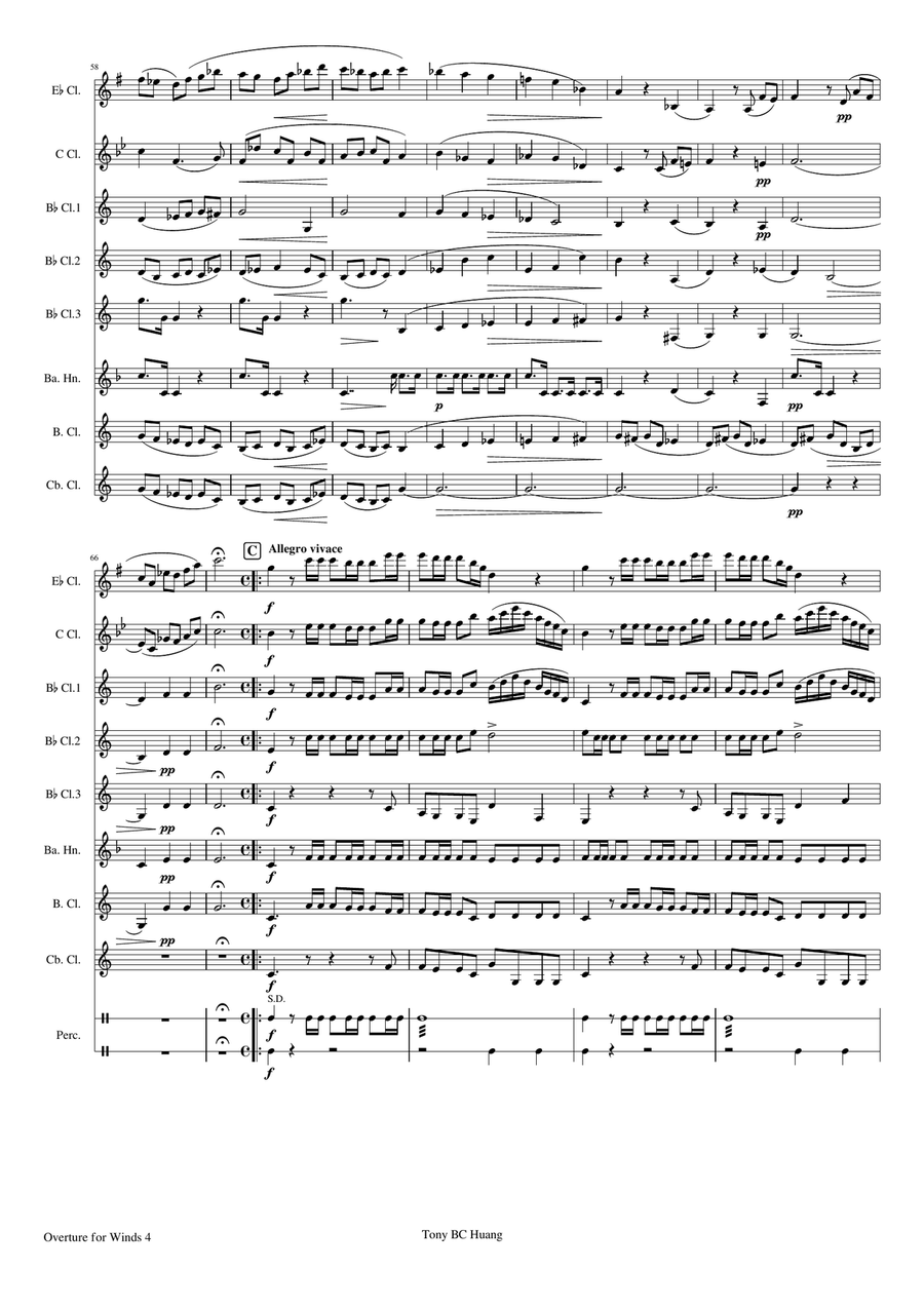 Mendelssohn: Overture for Winds Op.24 for Clarinet Choir Clarinet Choir scores gallery preview page 4