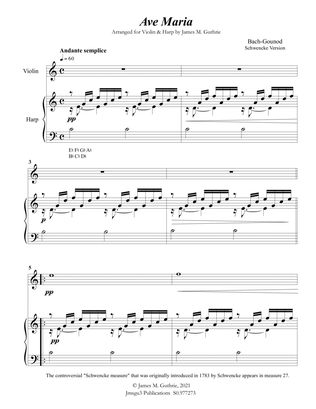 Bach-Gounod: Ave Maria for Violin & Harp