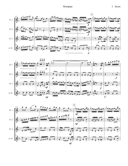 Hornpipe Set for Flute Quartet - Korngold image number null