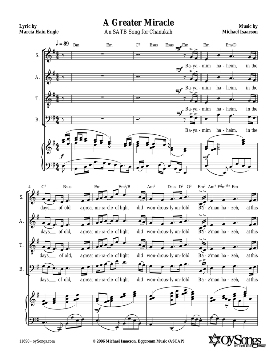 A Greater Miracle 4-Part scores gallery preview page 1