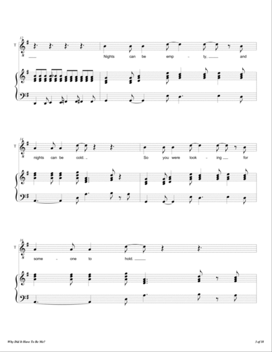 Why Did It Have To Be Me? 4-Part scores gallery preview page 4