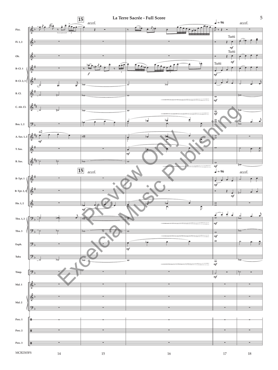 La Terre Sacrée (Score) Concert Band scores gallery preview page 6