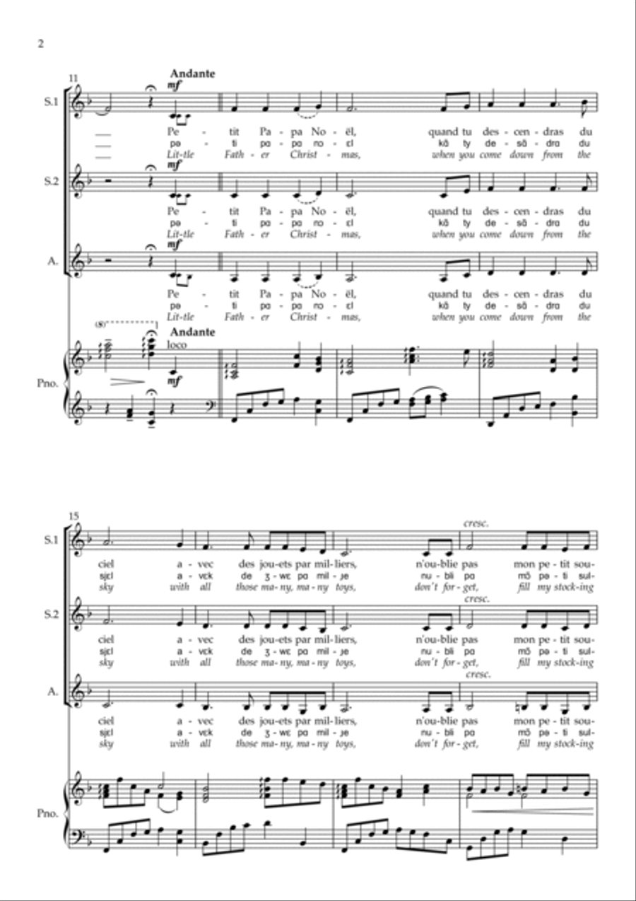 Petit Papa Noël SSA scores gallery preview page 3