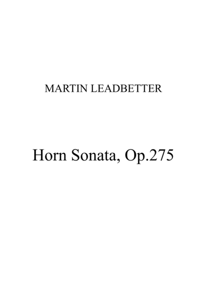 Horn Sonata,Op.275