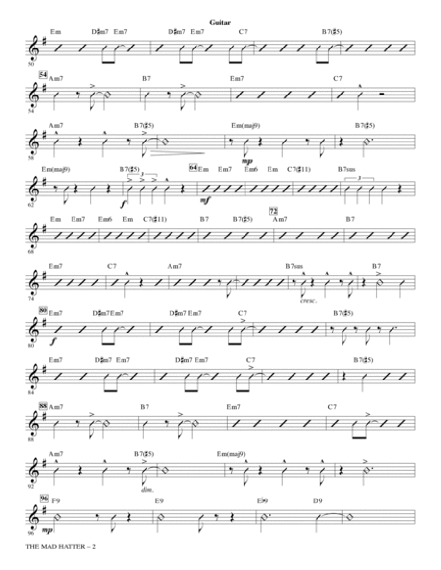 The Mad Hatter - Guitar Choir scores gallery preview page 2