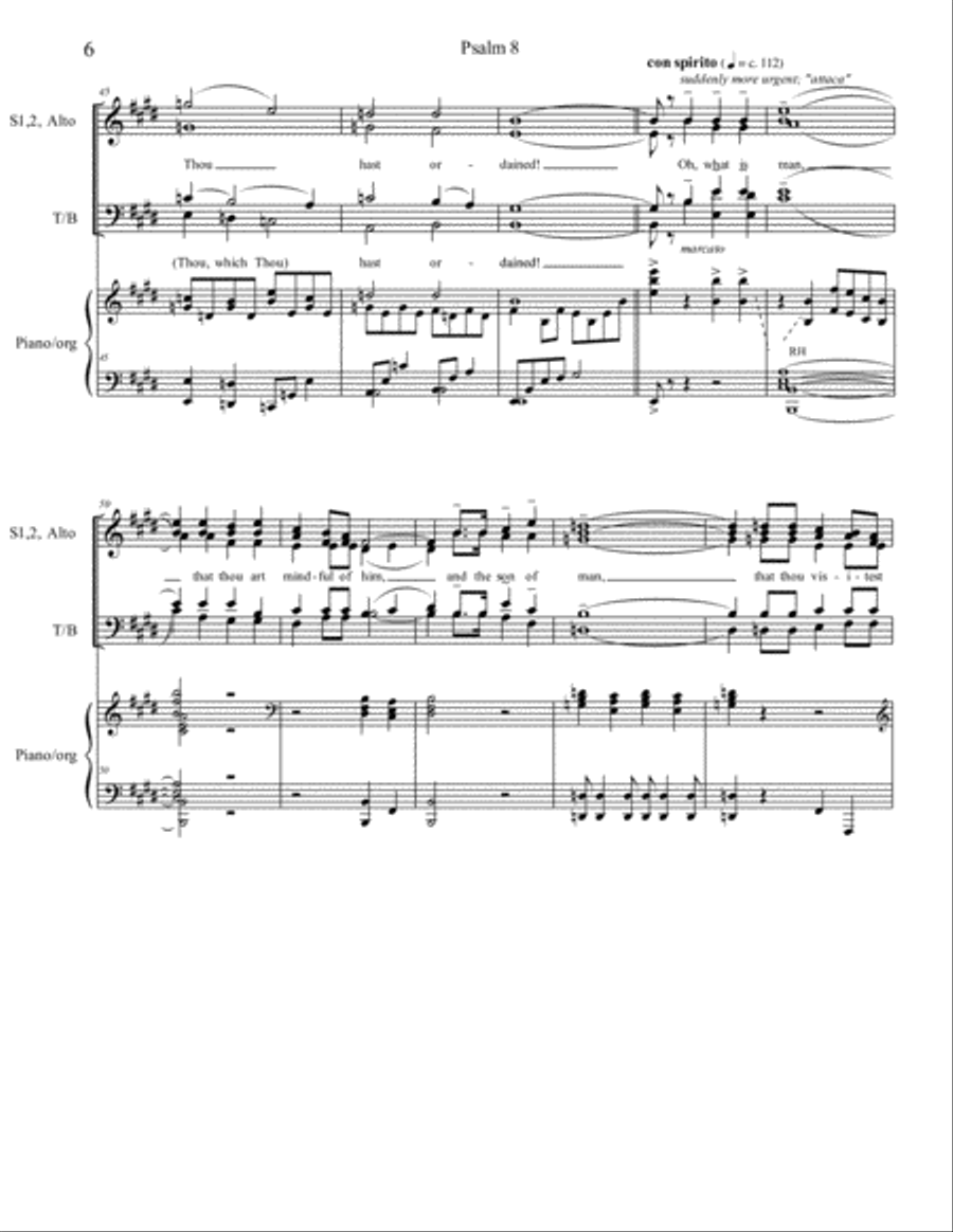 Psalm 8 4-Part scores gallery preview page 6