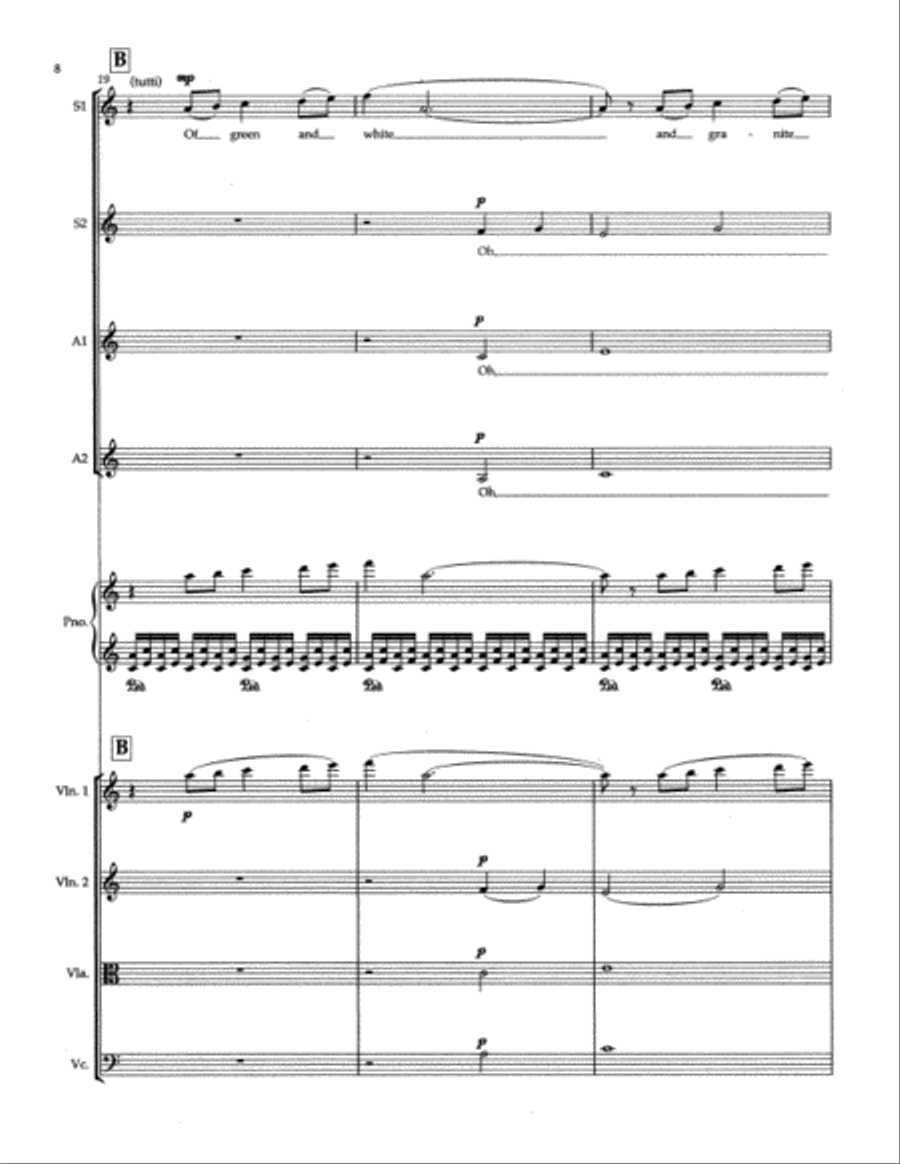 Tundra (Full Score and String Quartet Parts) Choir scores gallery preview page 9