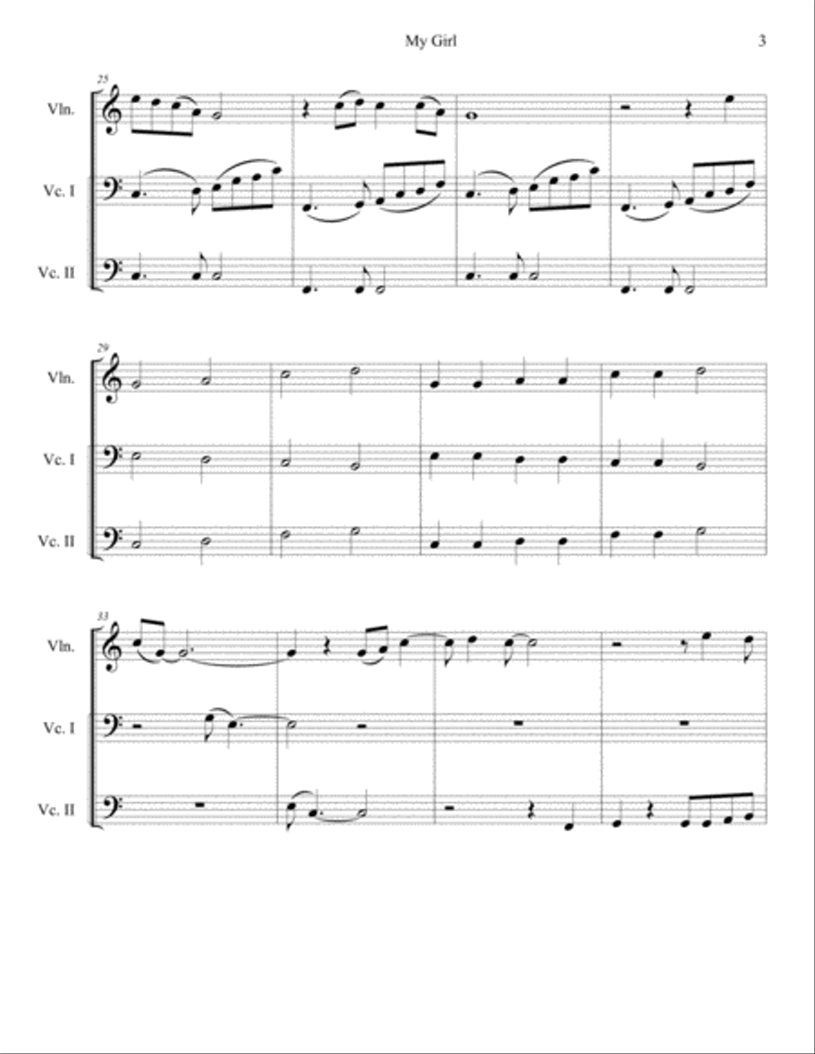 My Girl String Trio scores gallery preview page 3