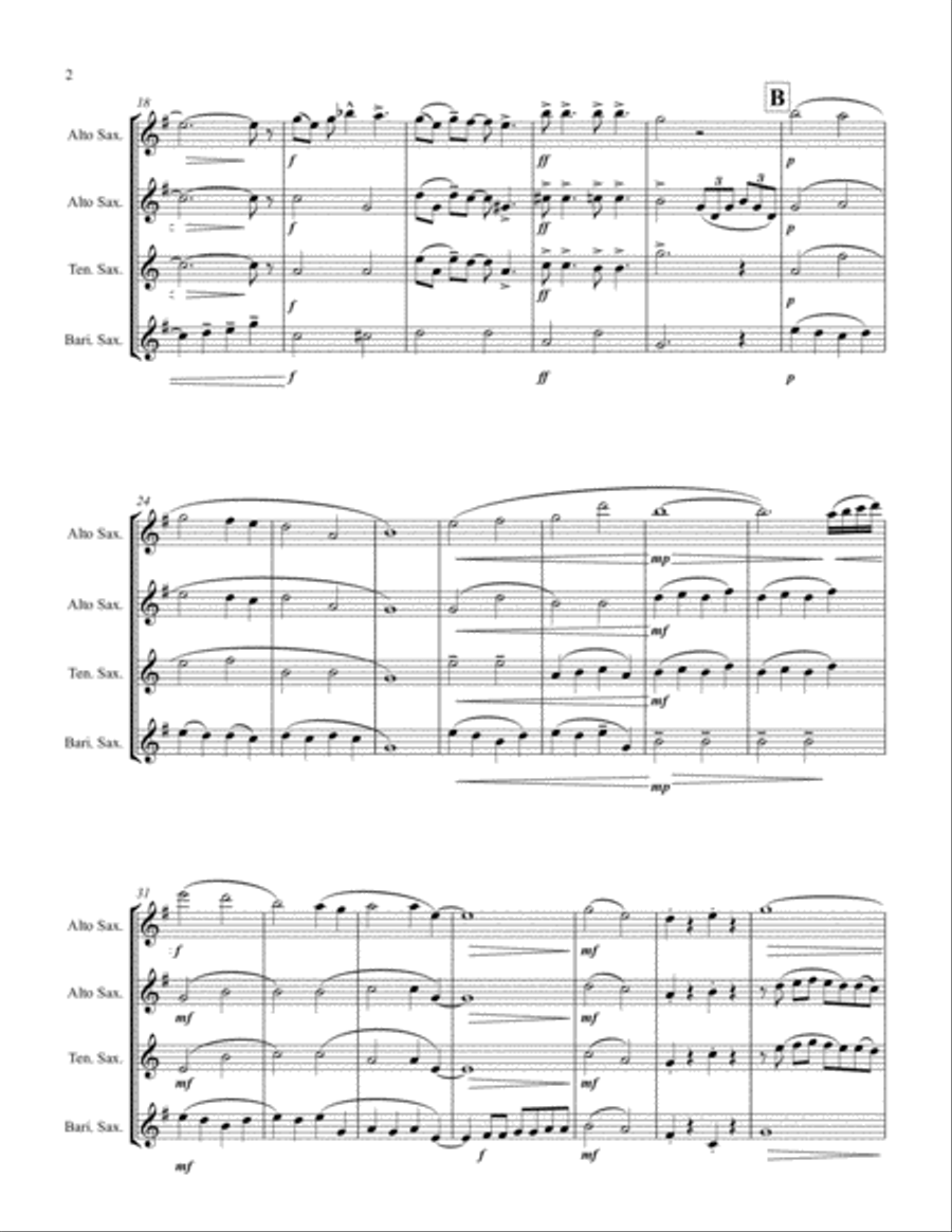 When I'm Sixty-four Saxophone Quartet scores gallery preview page 3