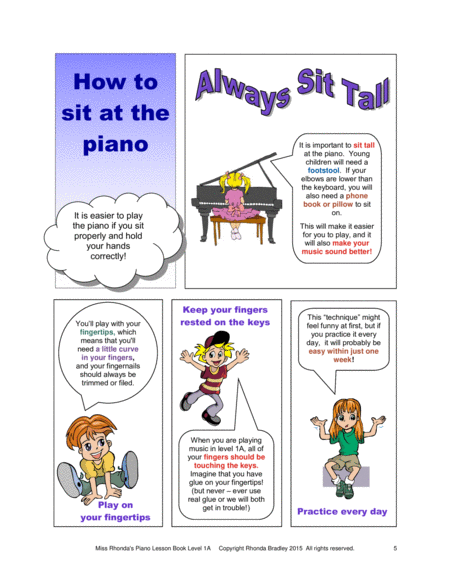 Piano Lesson Book 1A Miss Rhonda's Piano Course for Kids