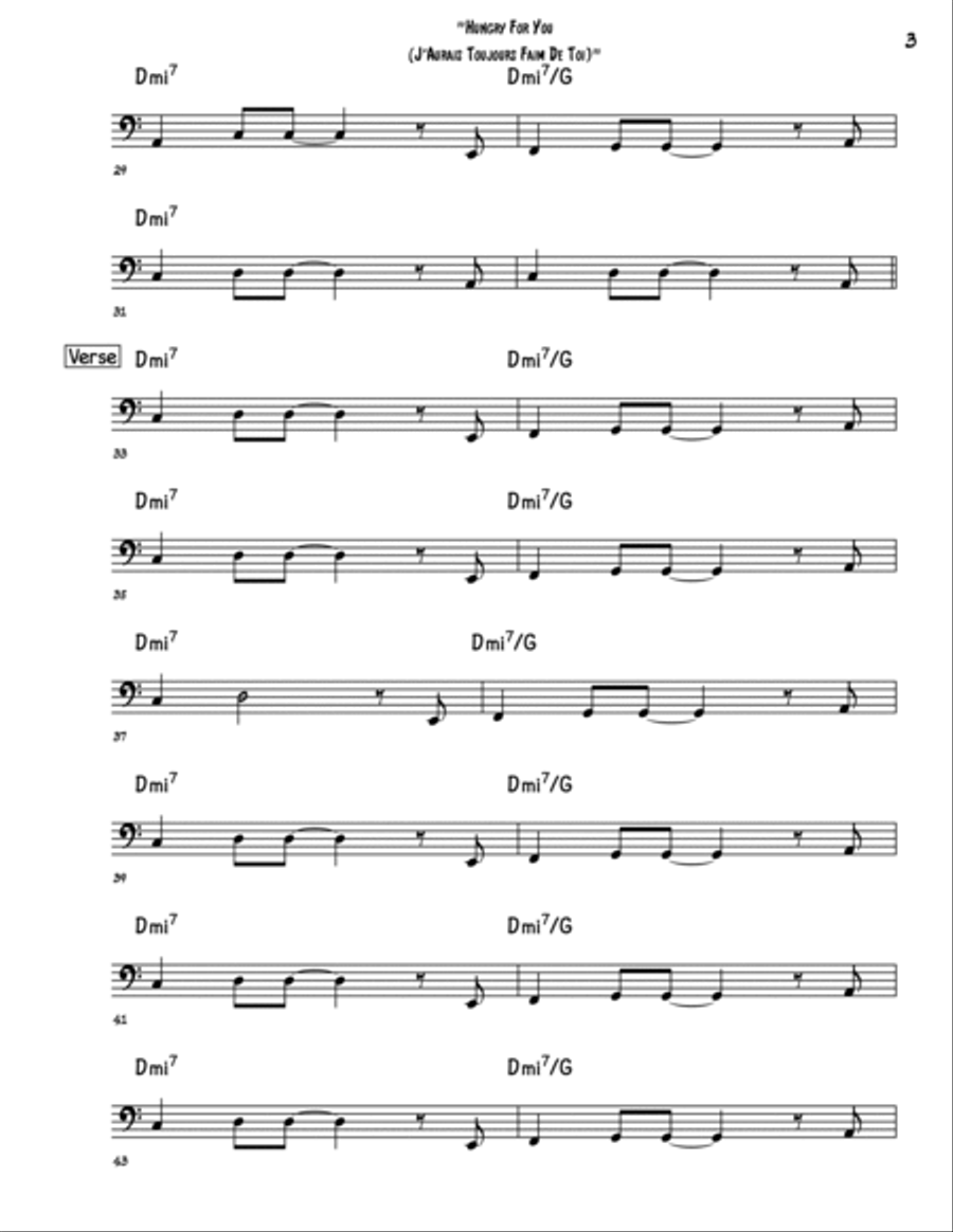 Hungry For You (j'aurais Toujours Faim De Toi) Bass Guitar scores gallery preview page 3