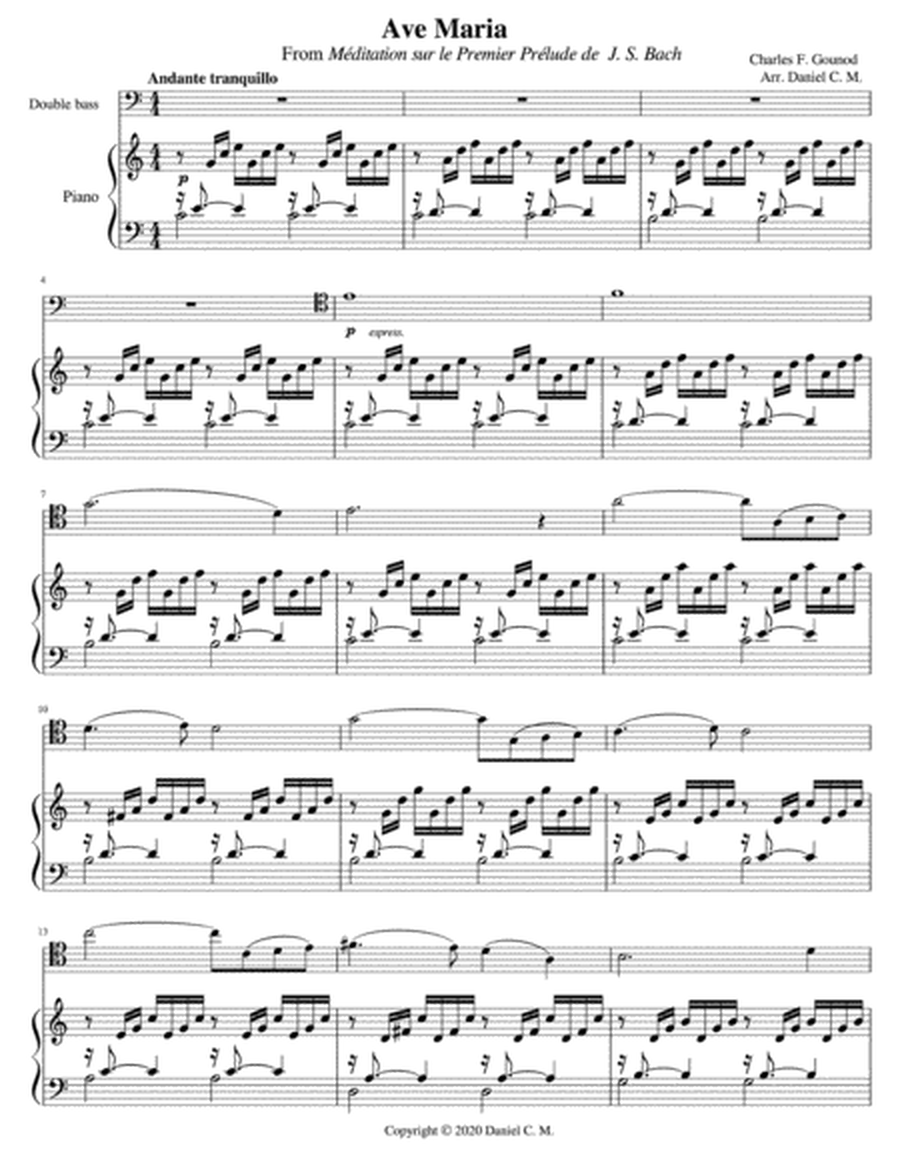 Ave Maria by Gounod (double bass and piano) image number null