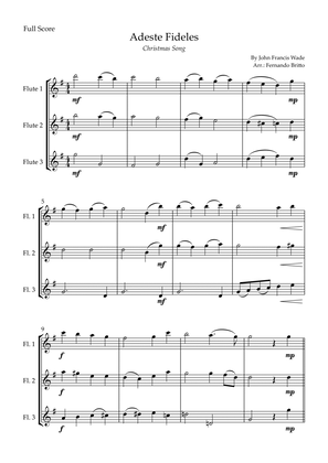 Adeste Fideles (Christmas Song) for Flute Trio