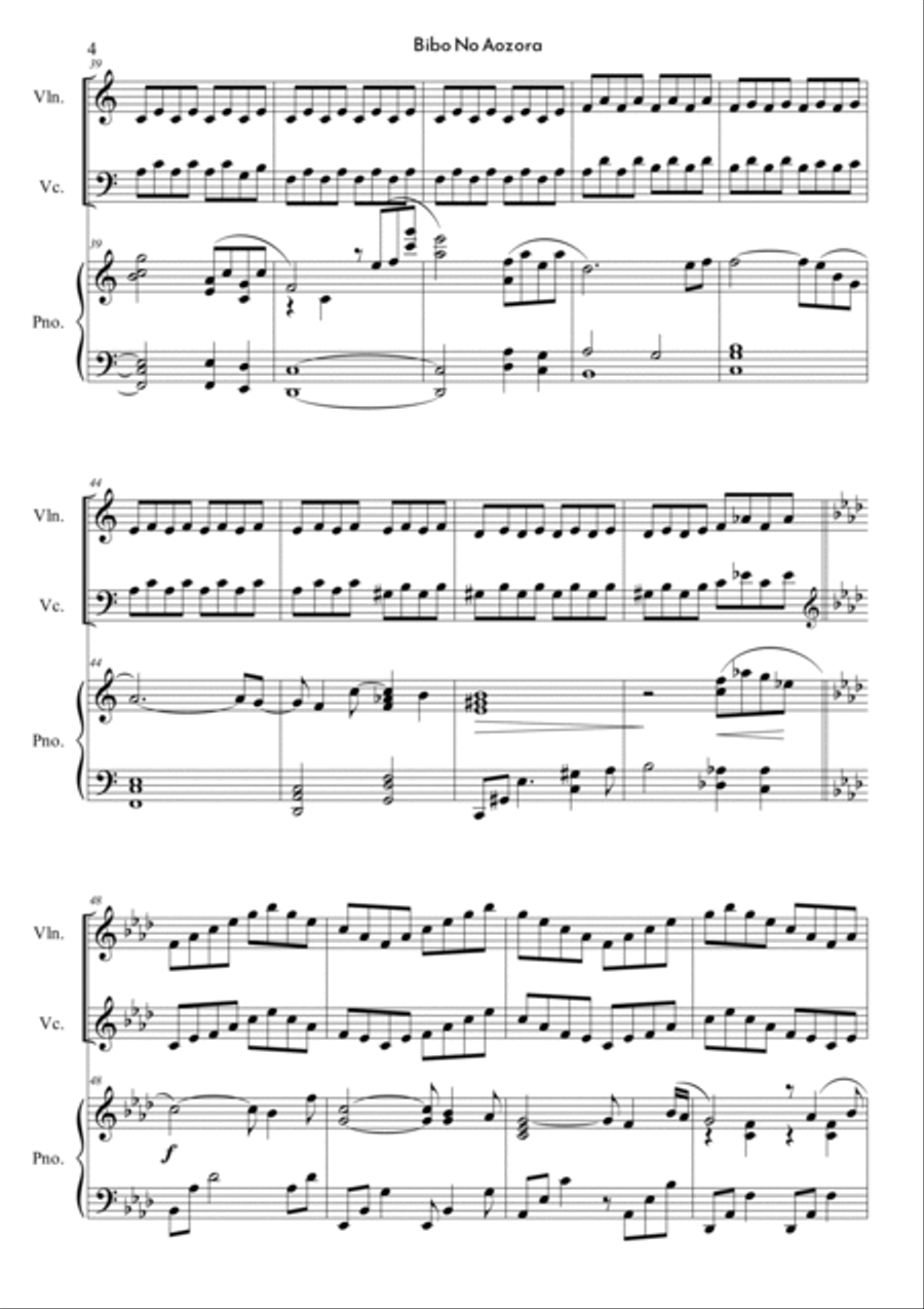 Bibo No Aozora (from Babel) Piano Trio scores gallery preview page 4