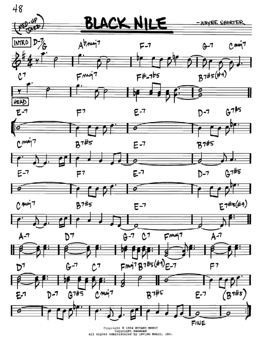 Black Nile Piano scores gallery preview page 1