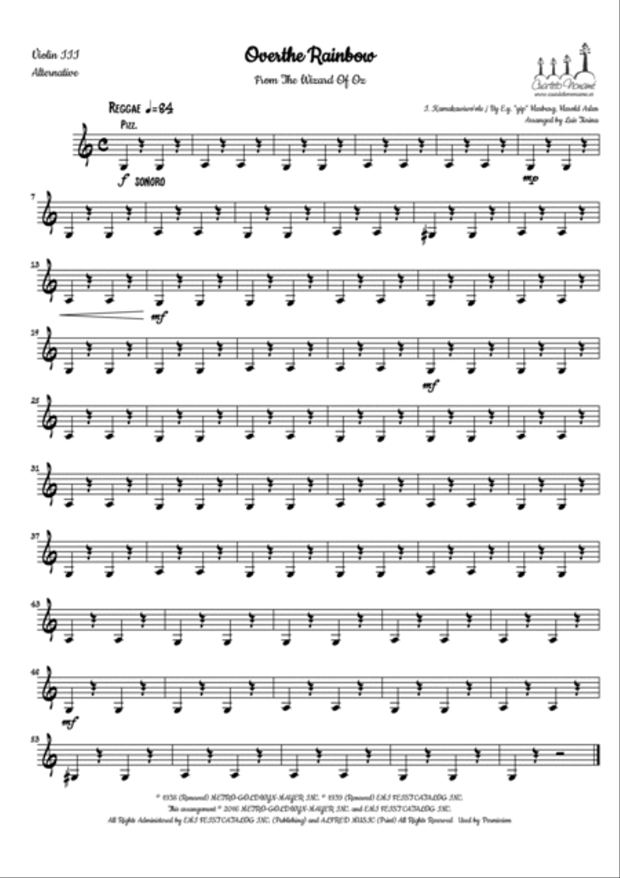 Over The Rainbow String Trio scores gallery preview page 5