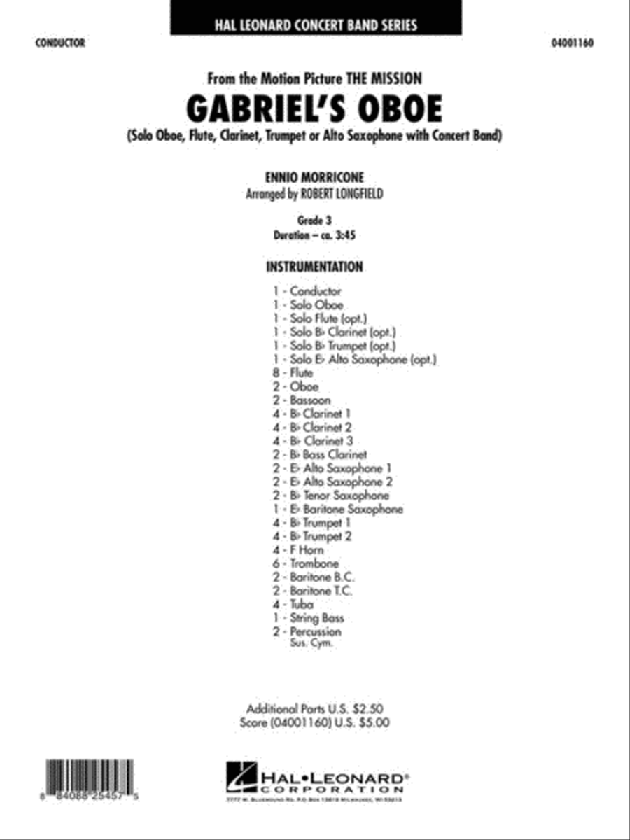 Gabriel's Oboe (from The Mission) Concert Band scores gallery preview page 2