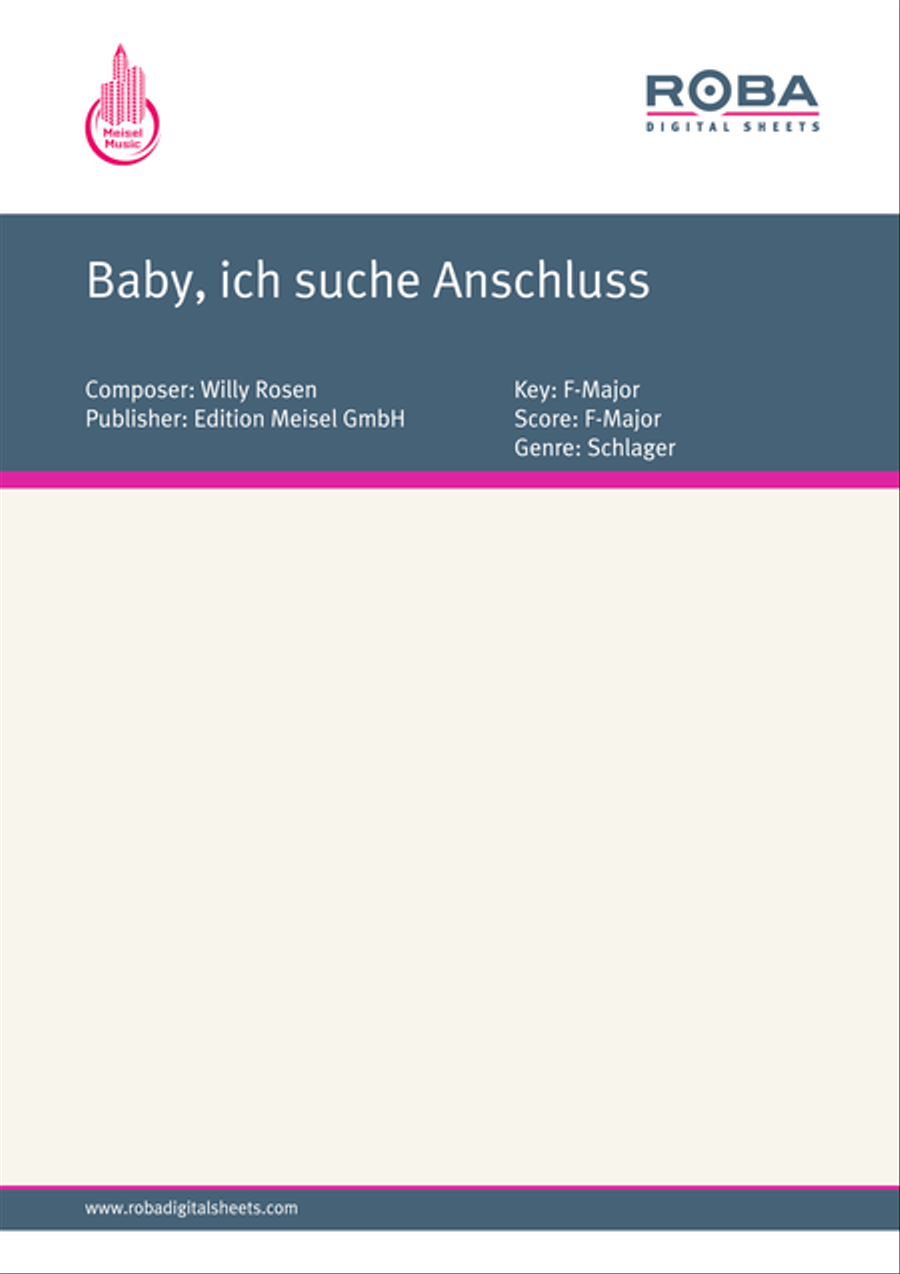 Baby, ich suche Anschluss Piano, Vocal scores gallery preview page 1