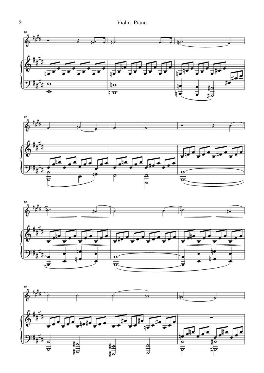 Moonlight Sonata for Violin and Piano duet Moonlight Sonata for Violin and Piano duet Violin Solo scores gallery preview page 2