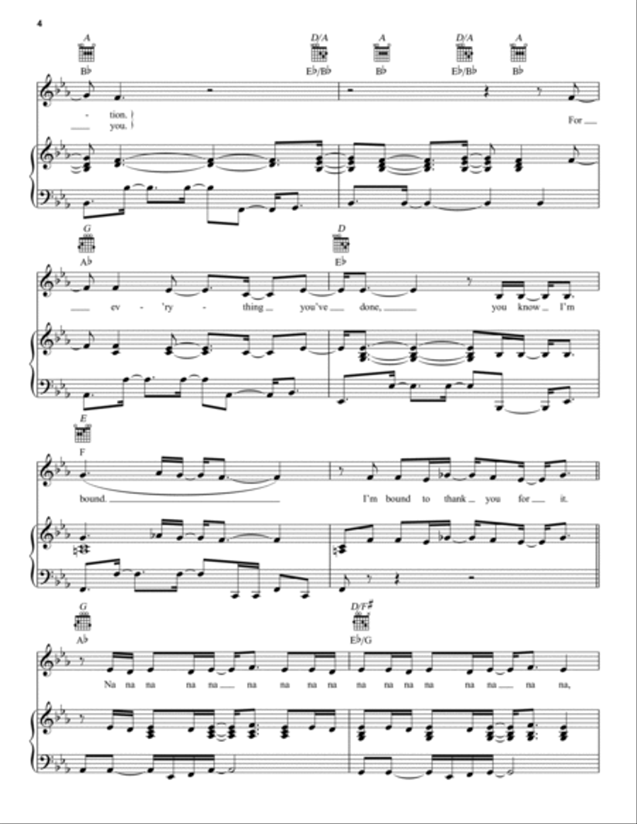 Kind & Generous Piano, Vocal, Guitar scores gallery preview page 4