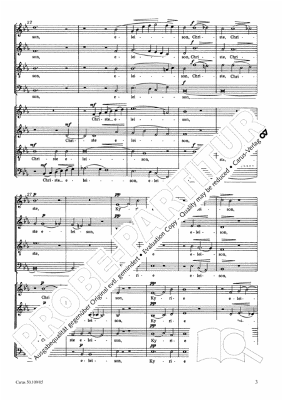 Mass in E flat major (Messe in Es) 4-Part scores gallery preview page 4