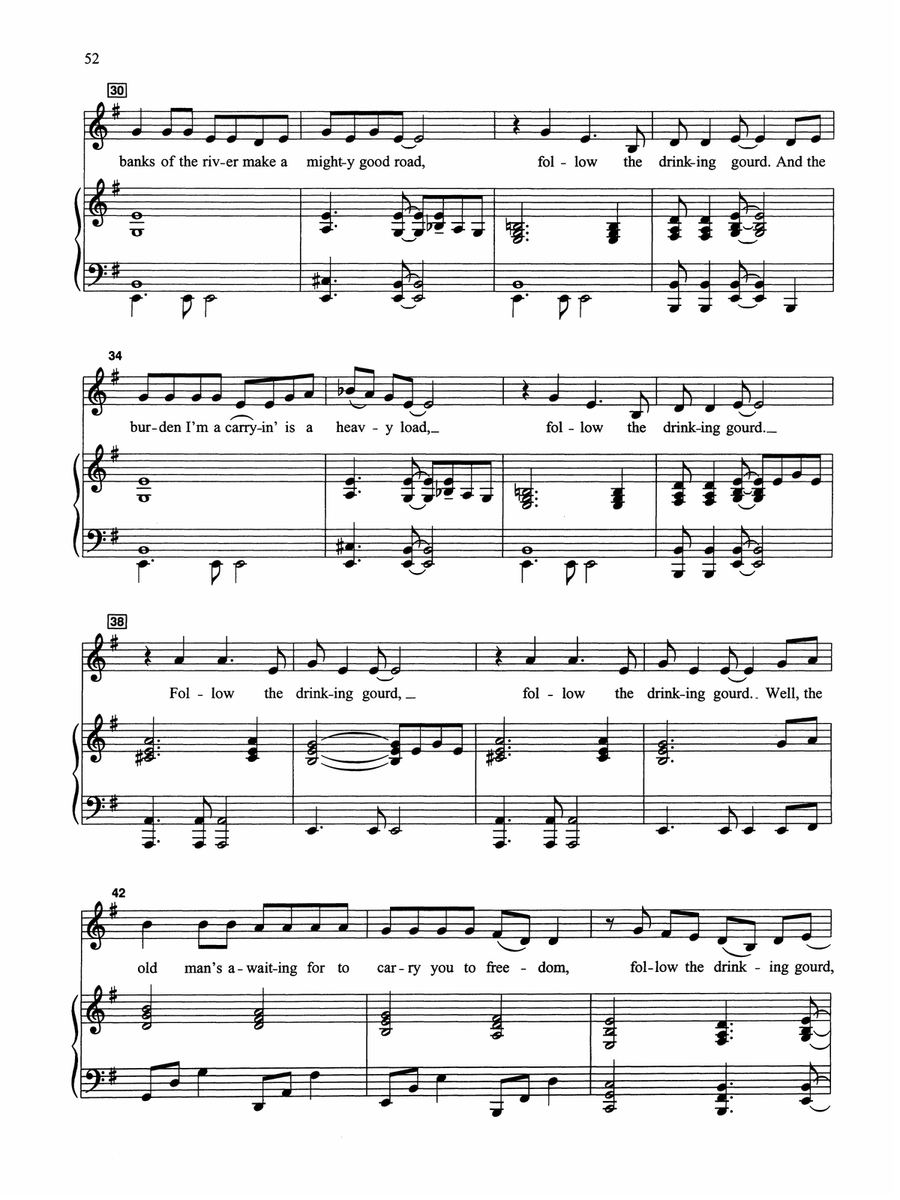 Follow the Drinking Gourd - Piano/Vocal Solo (Medium Low) Piano, Vocal scores gallery preview page 3