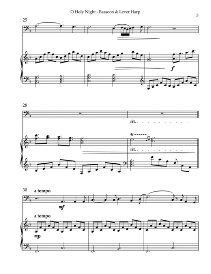 O Holy Night, Duet for Bassoon & Lever Harp