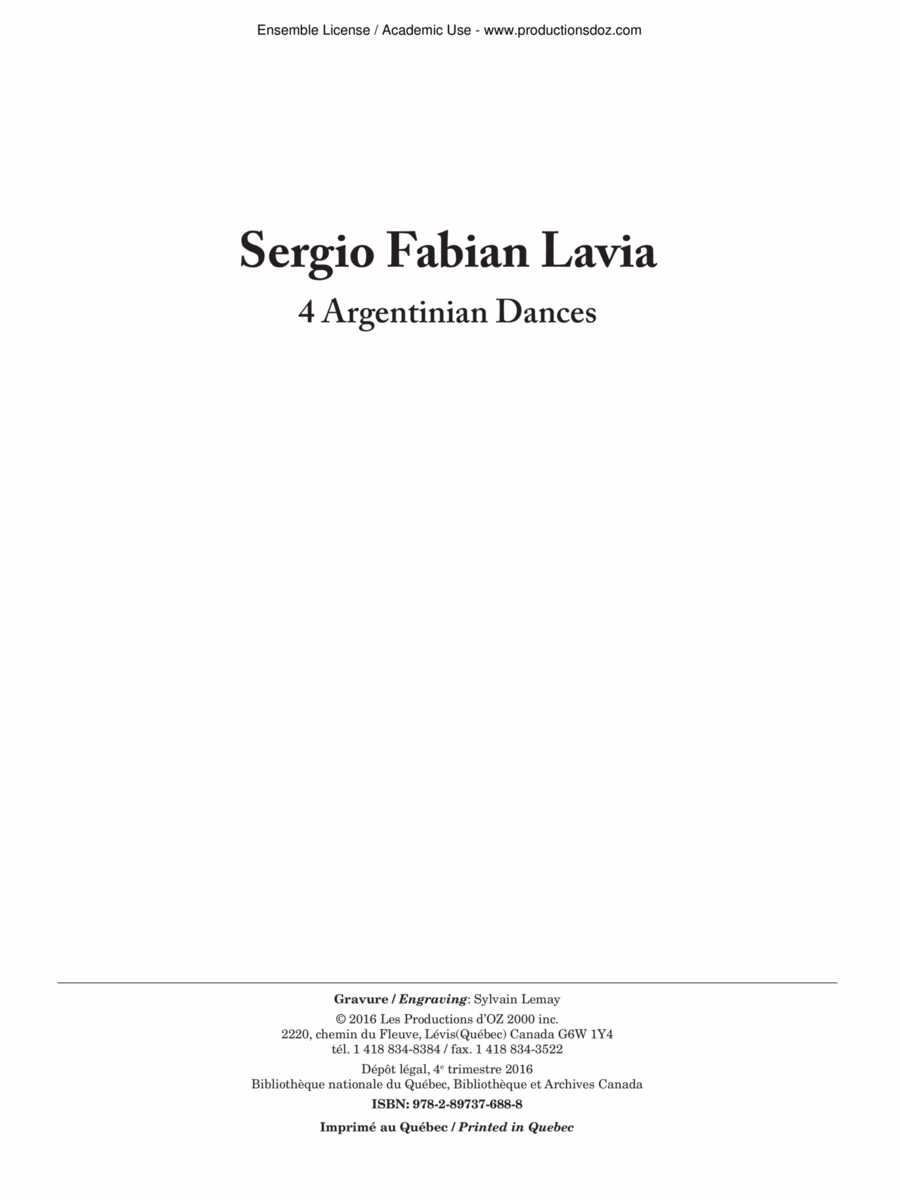 4 Argentinian Dances Classical Guitar scores gallery preview page 1
