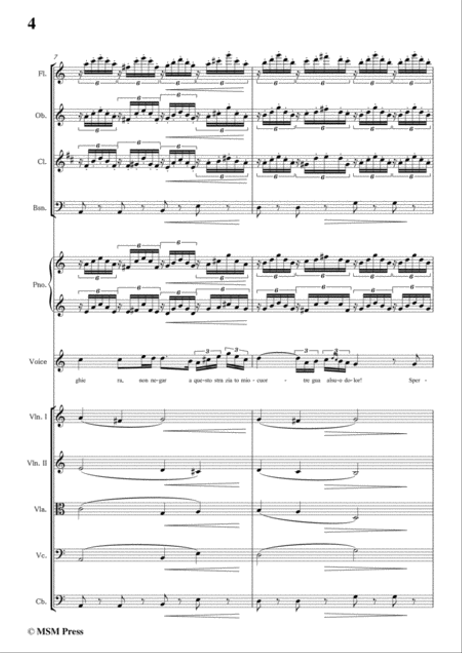 Schubert-Ave Maria in C Major,for woodwinds,piano,voice and strings Voice scores gallery preview page 6