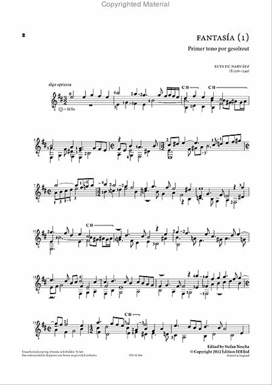 Vihuela music Classical Guitar scores gallery preview page 2