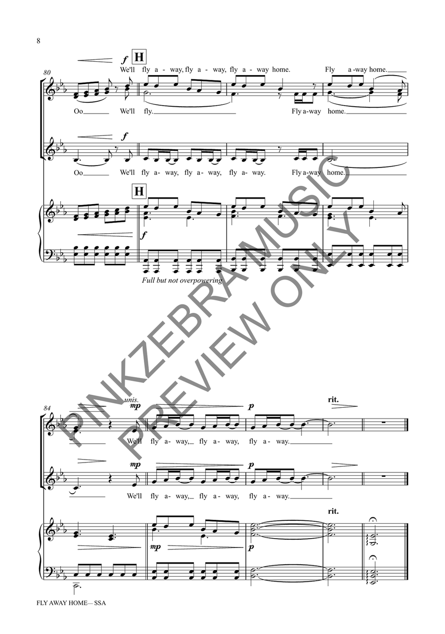 Fly Away Home (SSA) SSA scores gallery preview page 9