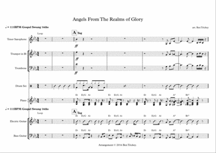 Angels From The Realms of Glory - Contemporary Arrangement Jazz Ensemble scores gallery preview page 1