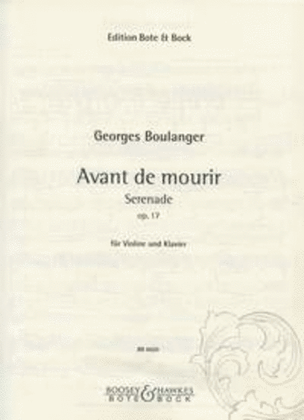 Book cover for Avant de mourir op. 17